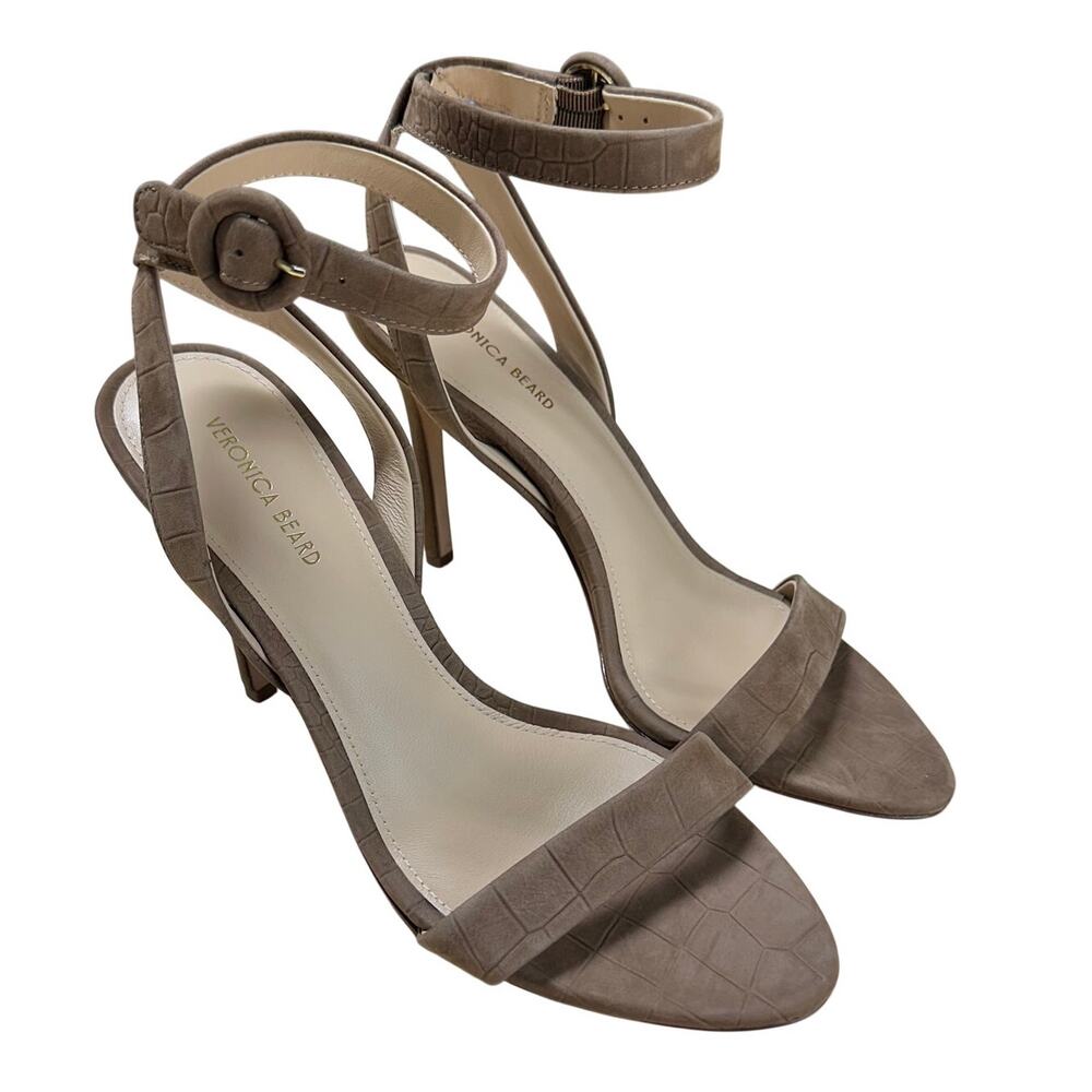 Veronica Beard Darcelle Ankle Strap Sandal Brown Leather Women's Size 7M EUC